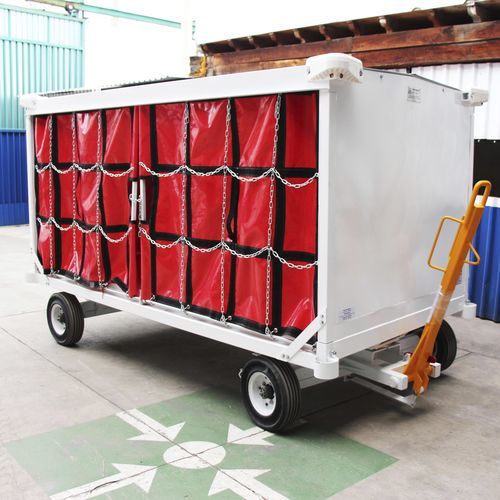 Chariot à bagages pour le ground support - AIMX-BCE-01 - AEROINEC - à 4 roues / avec bâche / ouvert