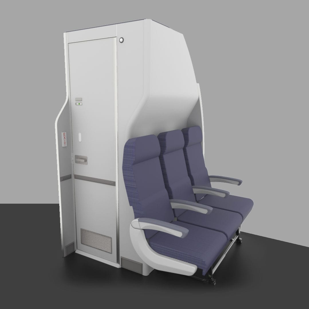 Economy class aircraft toilet Spacewall™ Collins Aerospace