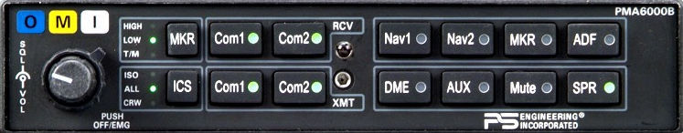 Audio panel - PMA6000B - PS Engineering, Inc. - VHF / for aircraft