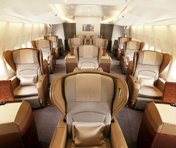 Aircraft cabin seat - JPA Design - first class / flat bed / leather