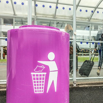 Airport waste bin - Securiscape - floor-mounted