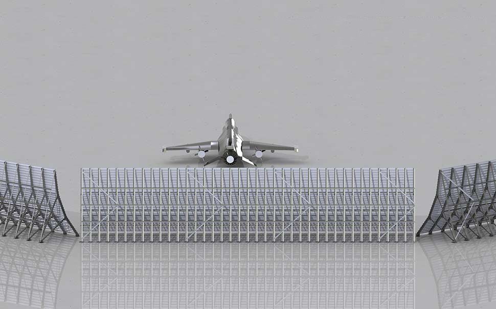 Steel jet blast deflector Blastwall for airports