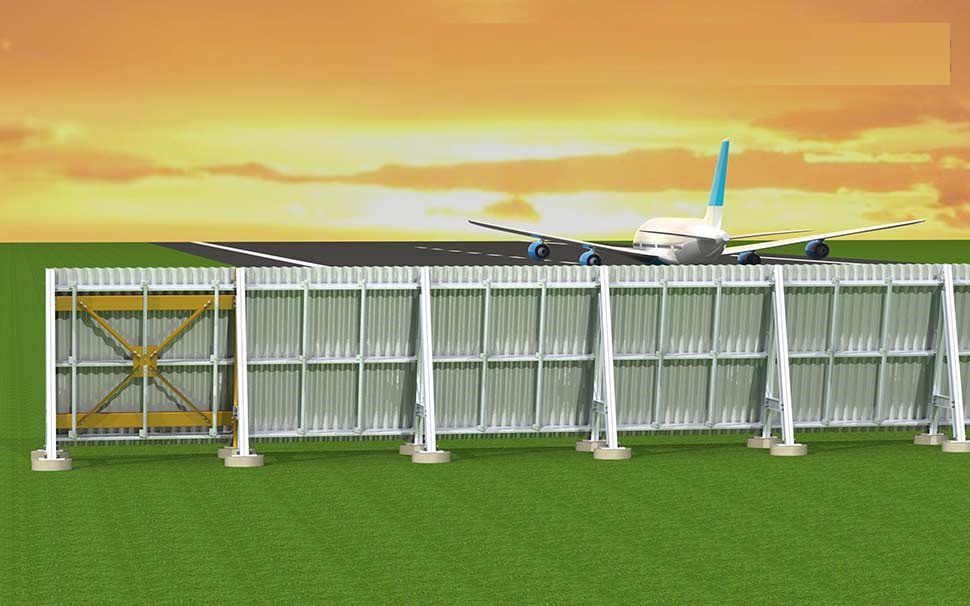Fiberglass jet blast deflector Blastwall for airport