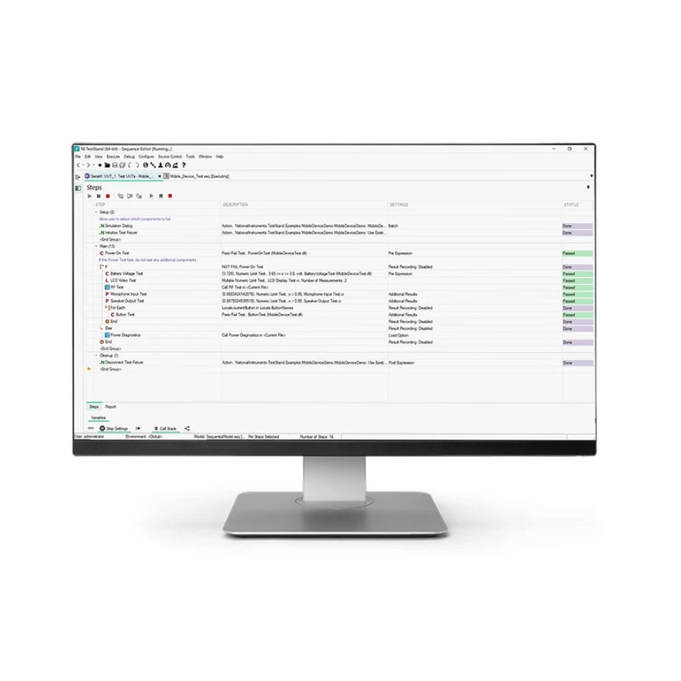 Management software Stand National Instruments test / programming