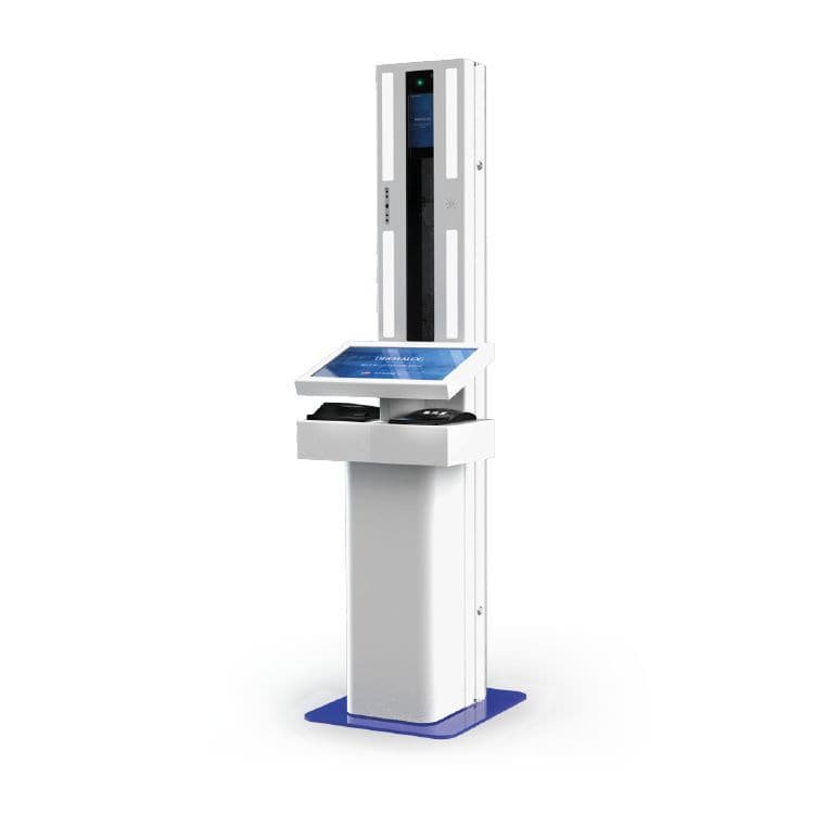 Checkin kiosk with boarding pass reader DERMALOG Identification