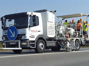 truck-mounted paint striping machine