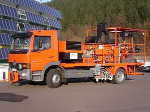 truck-mounted paint striping machine