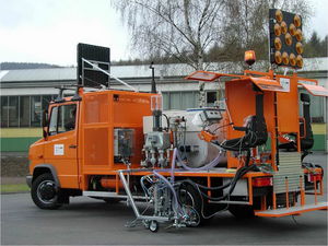 truck-mounted paint striping machine