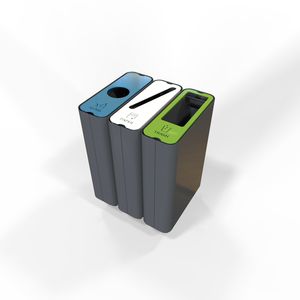 airport waste bin / floor-mounted / recycling