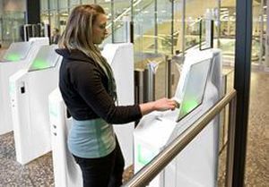 automatic boarding gate with card reader