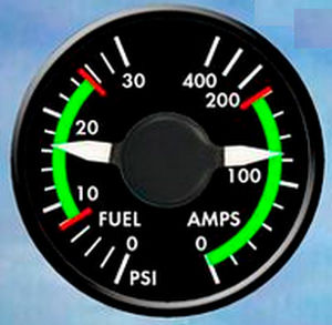 pressure gauge / analog / fuel / for aircrafts