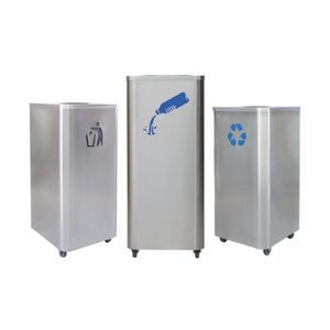 Airport waste bin - Airport Seating Alliance - floor-mounted