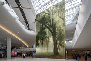 airport glass panel