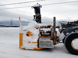 backhoe loader-mounted snow blower / for airports