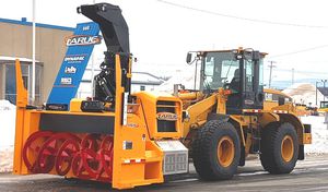 backhoe loader-mounted snow blower