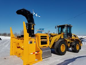 backhoe loader-mounted snow blower
