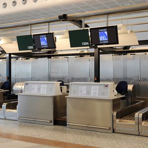 airport boarding pass counter