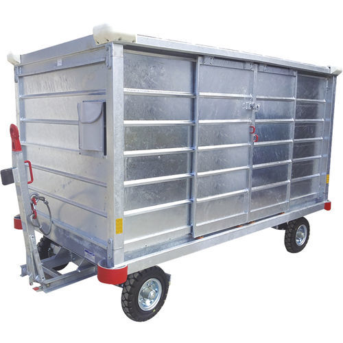 Airport terminal baggage cart BA240S DENGE AIRPORT EQUIPMENT for runway / 4wheel / closed
