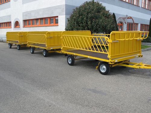 Airport terminal baggage trailer - K&M AIRPORTTECHNIK - 4-wheel / open