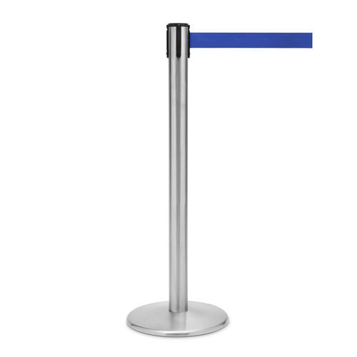 Tape queue barrier - POLIBAR - flat-head / mobile / for airport