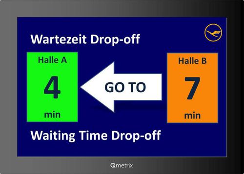 LED queue display - QMETRIX GMBH - countertop / for airport