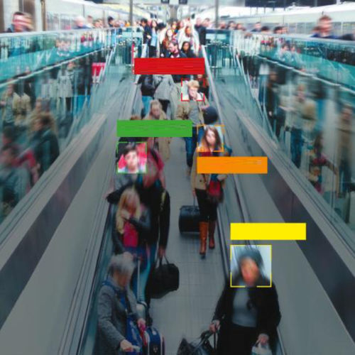 Check-in kiosk with boarding pass reader - Augmented Vision - IDEMIA - with biometric and facial recognition camera / floor-standing / for airport