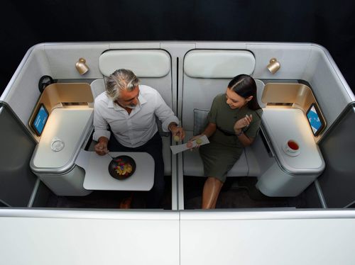 Aircraft cabin seat - RENDEZ-VOUS® - STELIA AEROSPACE - for business aircraft / business class / with armrests