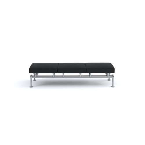 Airport bench - Aerea  - Arconas - metal / leather / with armrests