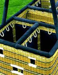Partitioned hot-air balloon basket - ALPHA 1 - Cameron Balloons US - with burner / rectangular / without seats