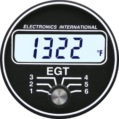 Temperature gauge - E-6 EGT  - Electronics International - digital / motor / exhaust gas