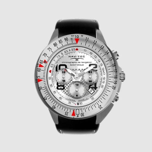 Aviator watch - TCA Silver - Navitec  - chronograph / dual time / self-winding