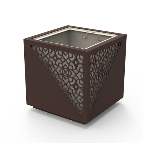 Airport planter - HERITAGE - Bluestream - for indoor use / powder-coated steel / square