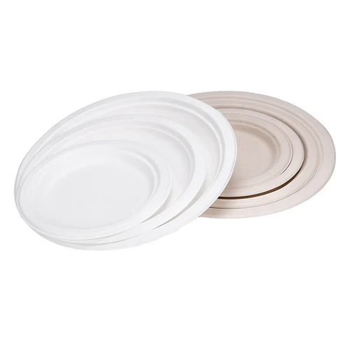 Aircraft cabin dish - Bagasse Sugarcane Round - Sky Blue - plastic / disposable / biodegradable