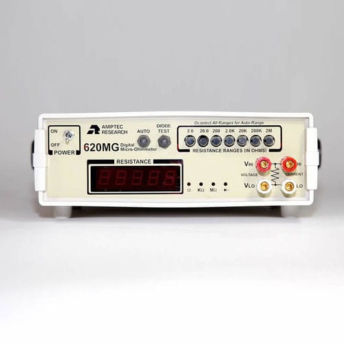 Portable megohmmeter - 620MG - Amptec Research - 4-wire / for the aeronautical industry