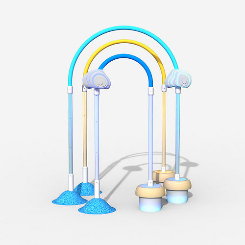 Airport play unit - RAINBOW TWINKLE POLES - Play 9 Studios - indoor / steel / plastic