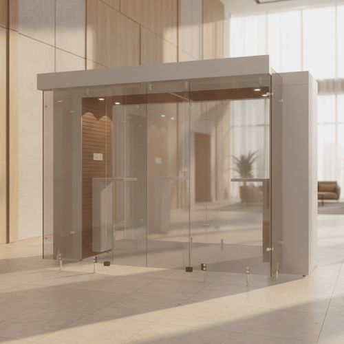 Airport smoking cabin - SMOKE SOLUTION SPAREA 3.2M - Longhi Air - indoor / modular design / MDF