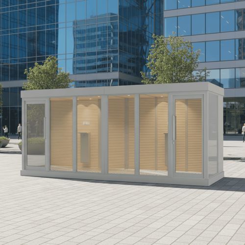 Airport smoking cabin - SMOKE SOLUTION SQ560 - Longhi Air - MDF / steel / aluminium