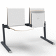 airport beam chair / double / steel / wooden