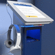 single screen check-in kiosk / with printer / with boarding pass reader / with card payment system