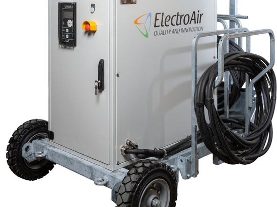 Mobiles EACR-Stromaggregat von ElectroAir mit verstärktem Rahmen und Kabelaufwicklung