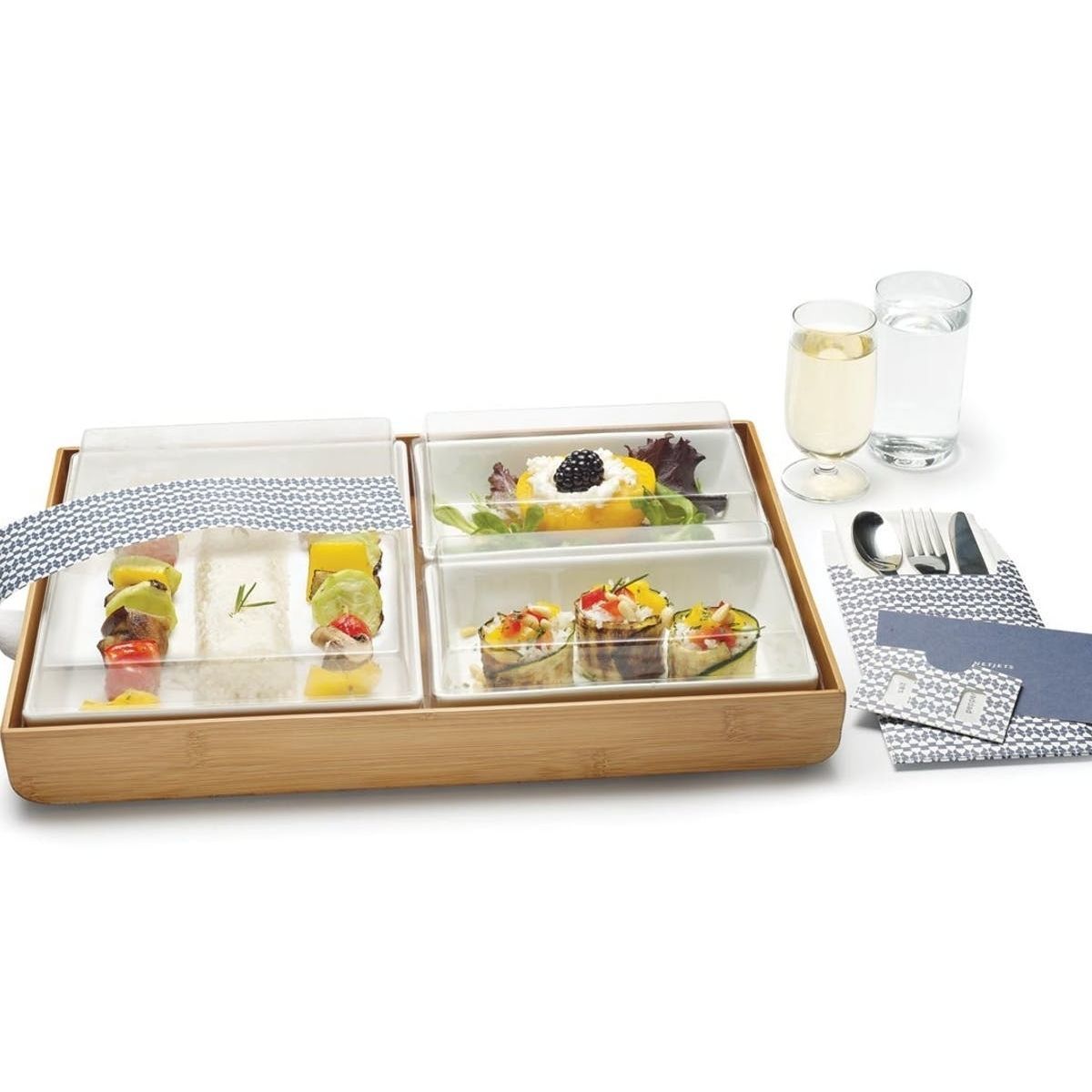 Vassoio 5 Scomparti Compostabile Vassoio Assoio Ecologico Mensa - Foto 2