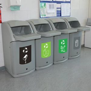 cestino per rifiuti per aeroporto / a pavimento / per raccolta differenziata