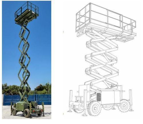 Piattaforma elevatrice per manutenzione - 2052.65 - LANGA INDUSTRIAL - a forbice / per aeroporto