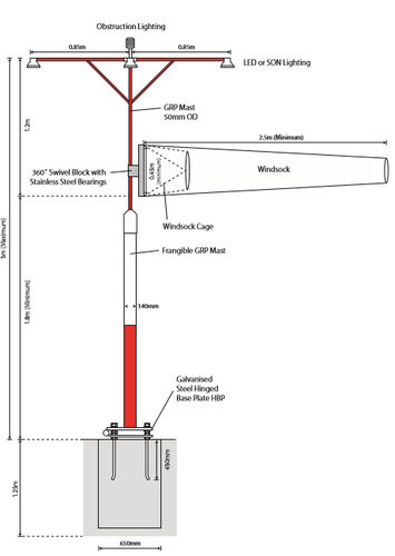 Albero di illuminazione - POLLITE LTD - per manica a vento / per aeroporto
