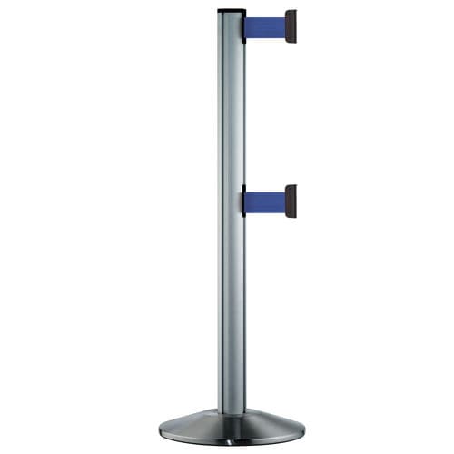 Colonnina con nastro con cinghia - Classic Double - VIA GUIDE GMBH - a testa piatta / mobile / per aeroporto