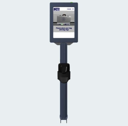 Banco drop-off automatico self service - Drop.Go A - Materna IPS - con stampante / con check-in / per aeroporto