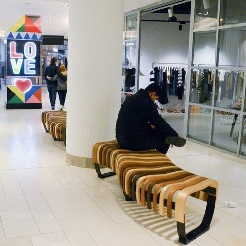 Panca per aeroporto - NOVA C   - Arconas - in metallo / in legno / con ricarica smartphone e tablet