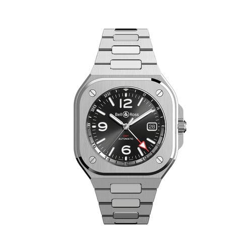 Orologio da polso aviatore - BR 05 GMT - BELL & ROSS - con doppio fuso orario / carica automatica