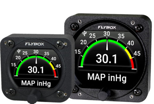 Indicatore di pressione - Omnia MAP - Flybox Avionics - analogico / digitale / per motore