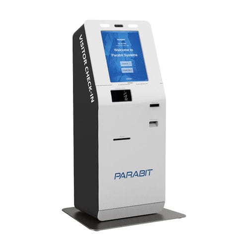 Chiosco self check-in con stampante - Pedestal  - Parabit Systems - con lettore di carte d'imbarco / con lettore di passaporti / con lettore di codici a barre